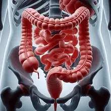 imagem da posição do intestino colon sigmóide na grande bacia